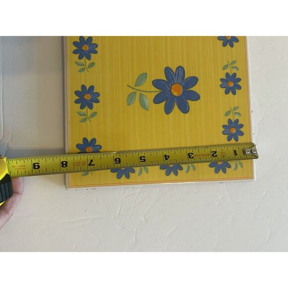 Vtg Furio Home Italian 8” Tile Trivet Yellow Blue Daisy Art Pottery Terra Cotta - Picture 13 of 13